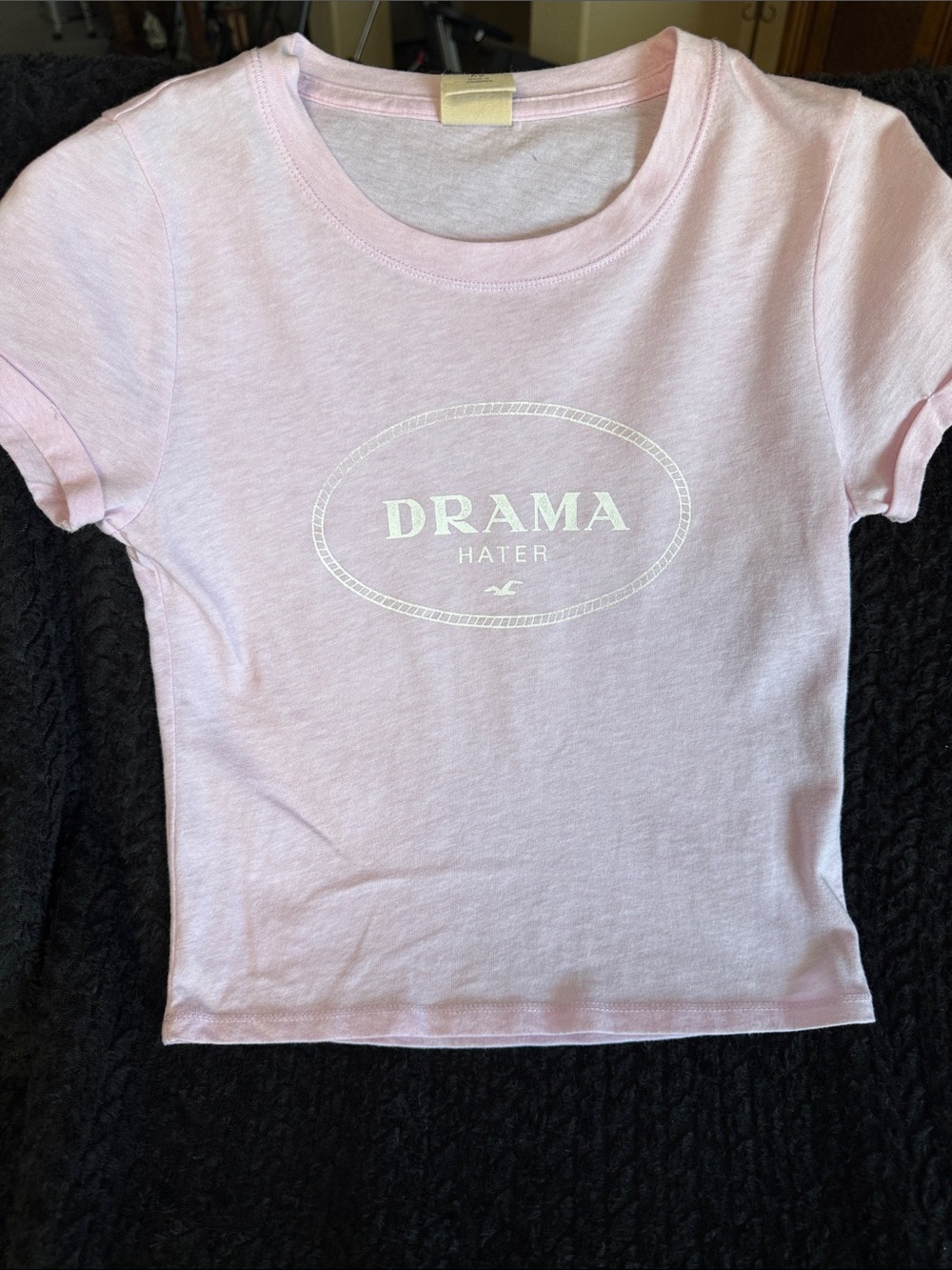 Hollister Pink "Drama Hater" Crop Top